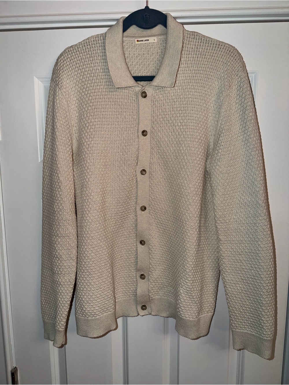 Men’s Marine Layer Arthur Cardigan Size Large Oatmeal